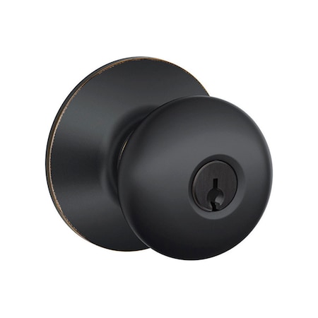 Schlage Schlage Plymouth Aged Bronze Entry Knobs KD4 1-3/4 in. F51PLY716K4D